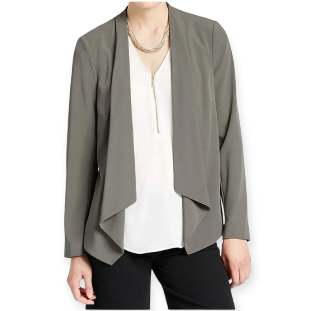 Asos | Miss Selfridge Olive Green Drape Blazer Open Front Size 6